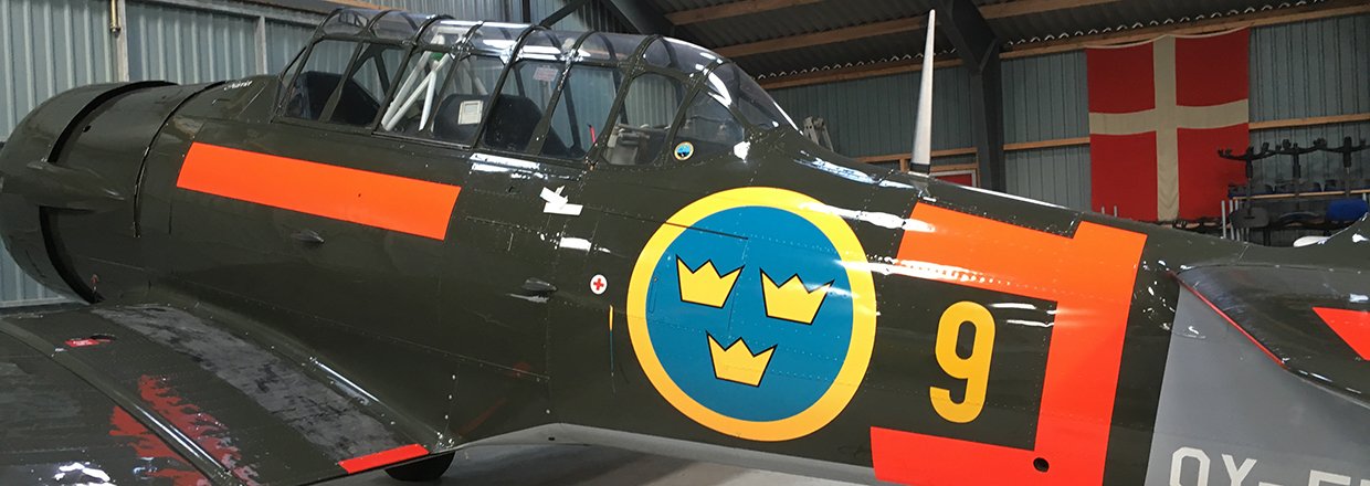 Oldtimer flyver renoveret med nye stafferinger